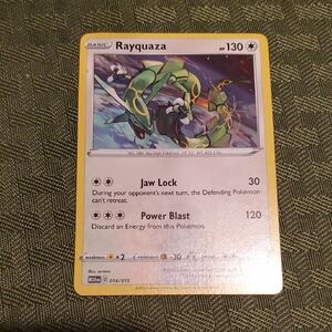 Rayquaza Trading Card - Green and Black